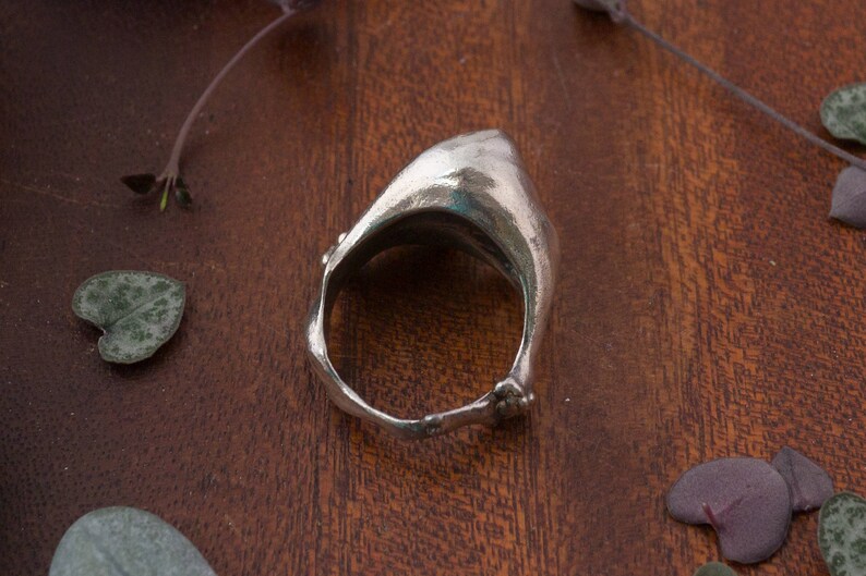 captured in sterling silver Breaking wave ring dramatic surf crashing on a shore