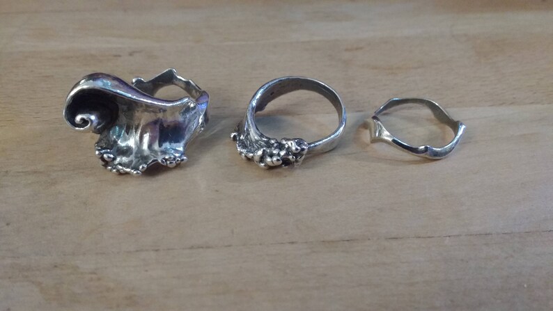 captured in sterling silver Breaking wave ring dramatic surf crashing on a shore