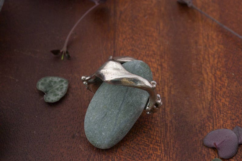 captured in sterling silver Breaking wave ring dramatic surf crashing on a shore