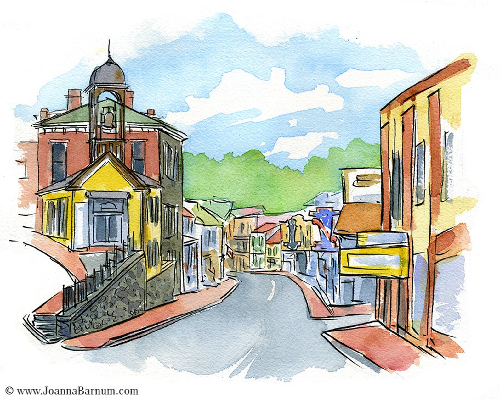 Historic Ellicott City MD Main Street art print in multiple Etsy