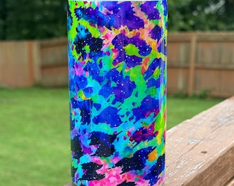 Neon Leopard 16oz Plump Lisa Frank Style Epoxy Tumbler
