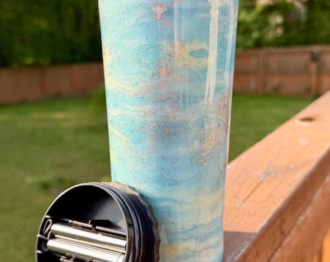 Clouds 20oz Strawbler Epoxy Tumbler