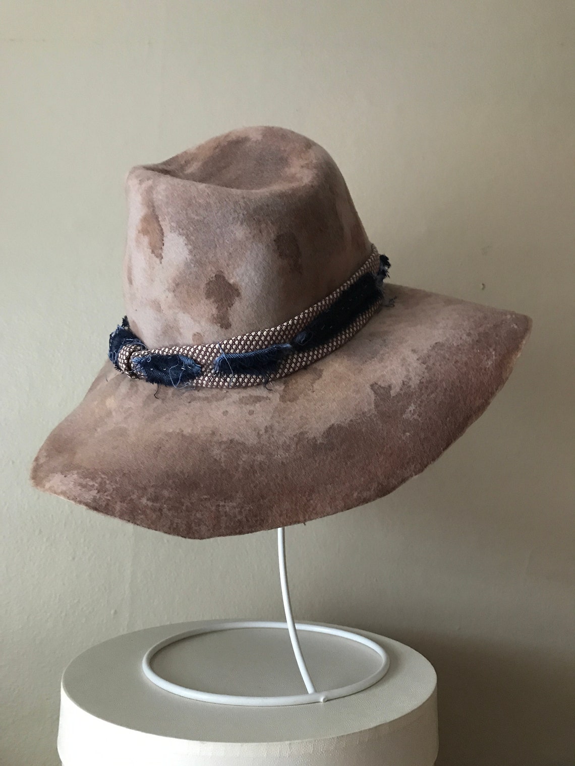 Boho hat wool felt bohemian style hat wide brim hat Etsy