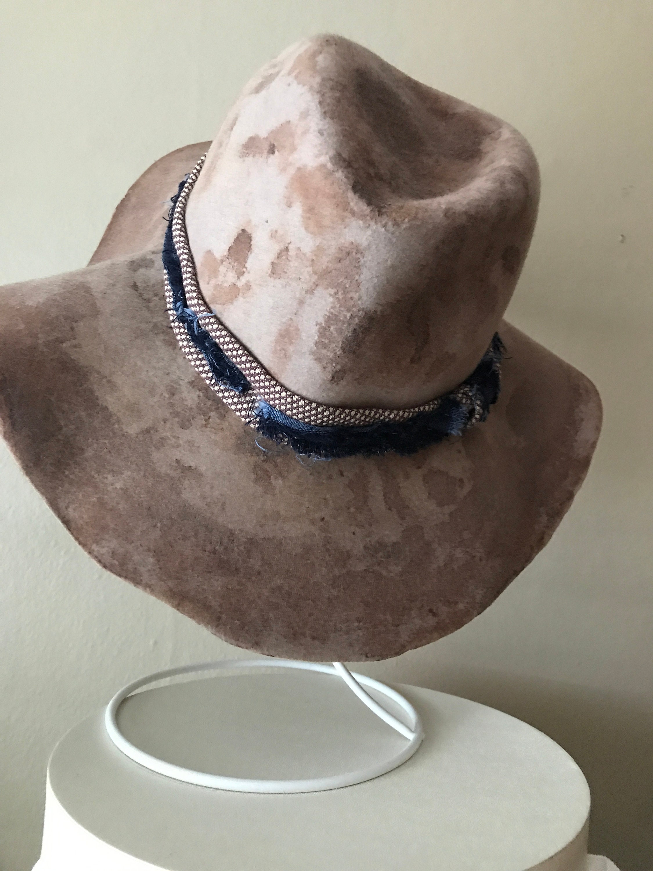 Boho hat wool felt bohemian style hat wide brim hat Etsy