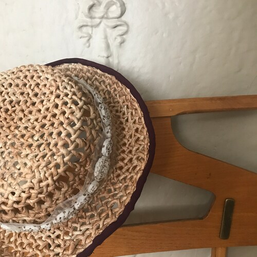 Antique cottage living inspired style sun hat with rose ribbon - sale- on sale tomokotahara