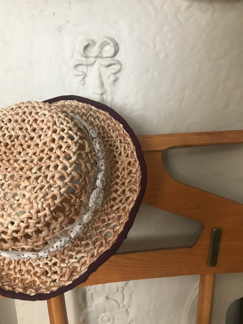 Antique cottage living inspired style sun hat with rose ribbon - sale- on sale tomokotahara