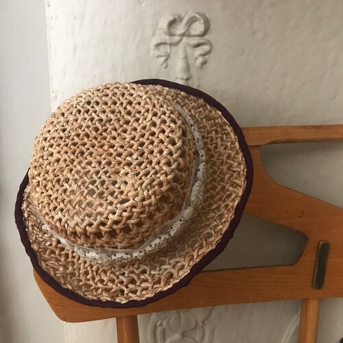 Antique cottage living inspired style sun hat with rose ribbon - sale- on sale tomokotahara