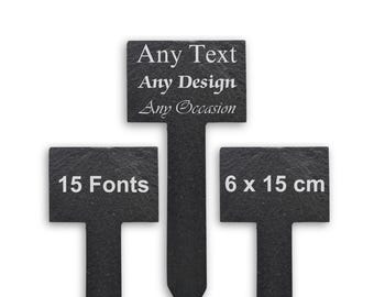 Personalised Slate Herb Vegetable Allotment Plant Markers Custom Stakes Labels Sign Gardening Gift Outdoor Indoor Pots Planter Engraved UK