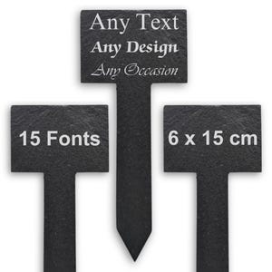 Personalised Slate Garden Sign, Engraved Herb Planter Markers, Custom Vegetable Pegs, Allotment Labels, Unique Plant Gift, Outdoor Stake