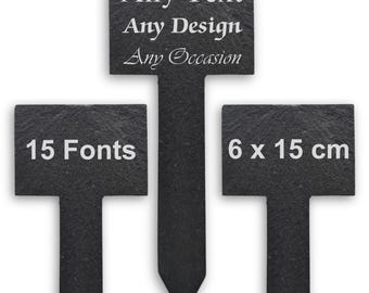 Personalised Slate Garden Sign, Engraved Herb Planter Markers, Custom Vegetable Pegs, Allotment Labels, Unique Plant Gift, Outdoor Stake