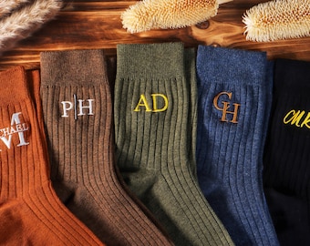 Custom Monogram Letter Groom & Best Man Wedding Socks | Embroidered Initial Groomsmen Gift,Monogrammed Mens Socks,Wedding Socks Personalized