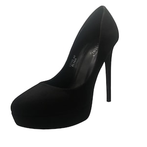 Suede stiletto heels with a wedge!!!