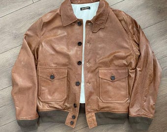 Vtg 90s Saddlery Cooper Sportswear USAF Air Force Goatskin