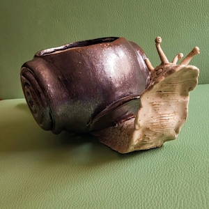 Beautiful ceramic snail for planting