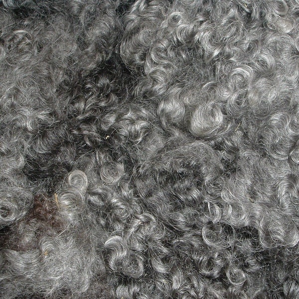 CHARCOAL GRAY lincoln wool locks .. 2 oz