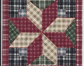 Free US Shipping 6018B Miniature Star Plaid Dollhouse Quilt or Rug 7.5 quot Square Great for OOAK Sculpt Doll