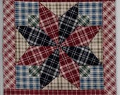 100175PAQ-6020 Miniature Star Plaid Dollhouse Quilt or Rug 7.5 quot Square Great for OOAK Sculpt Doll