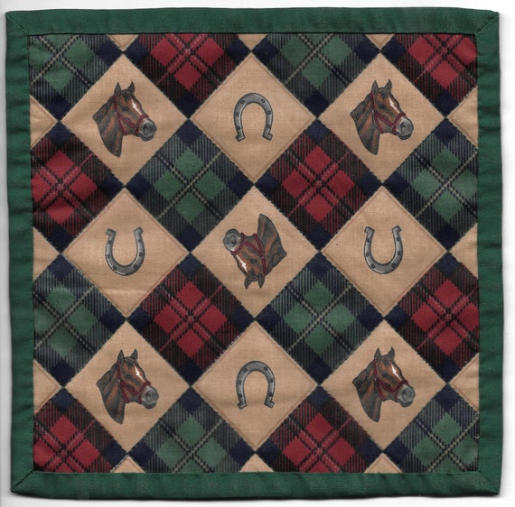 100175PAQ6003 Miniature Horses & Plaids Dollhouse Quilt or Etsy
