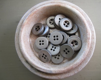 Buttons Pewter Look Set of 12, Small Shirt Button