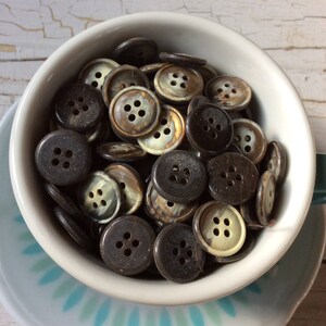 Chocolate Brown Shirt Buttons, S'mores Style, Set of 16 (5/8")