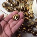 Vintage large shiny gold dome buttons with rim,1 1/8 inches,New old stock,Faux brass,Set of 6,Brass dome button,Gold coat buttons,
