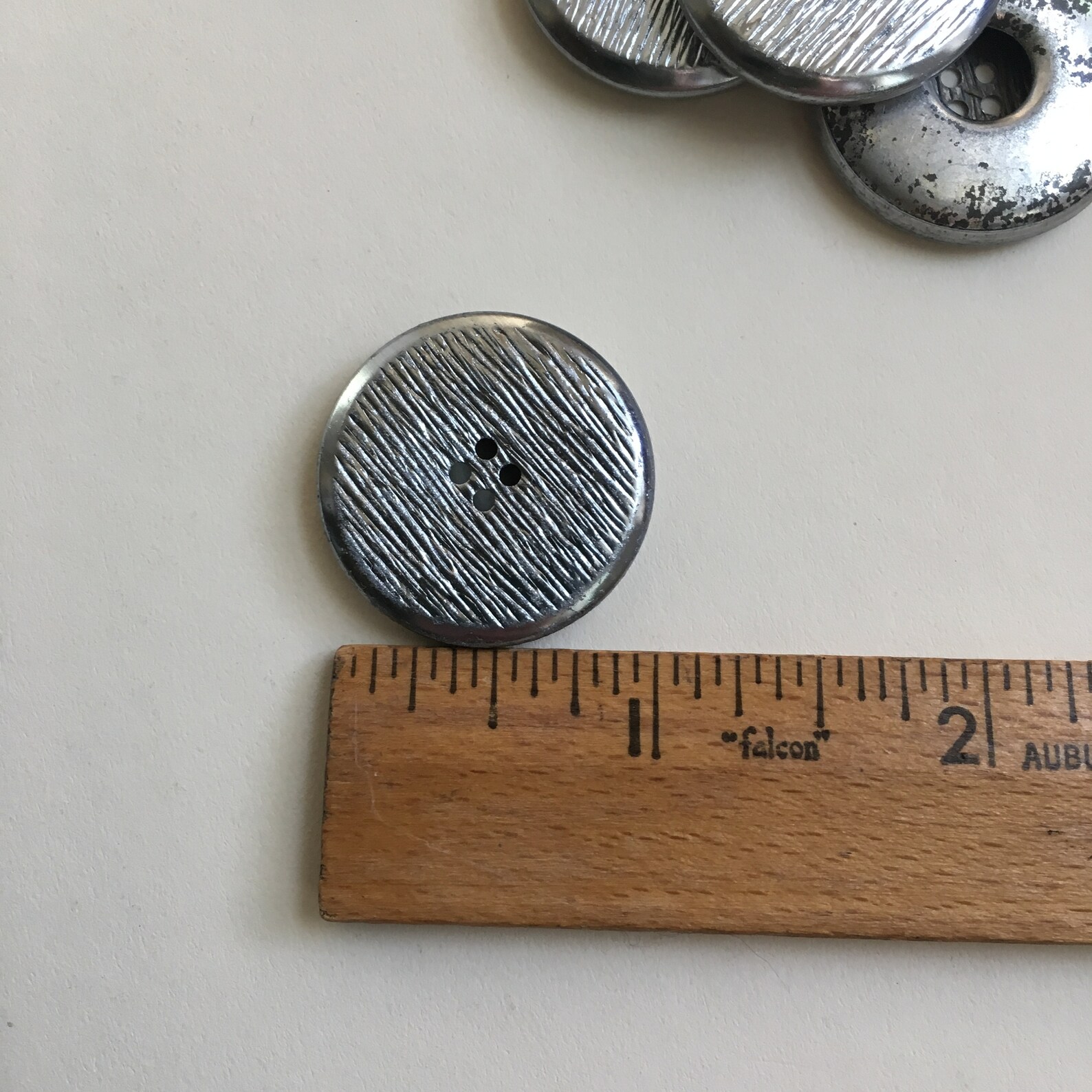 Large Silver Buttons Faux Silver Pressed Metal Button Etsy