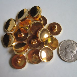 Concave Golden Shank Buttons, Set of 25 image 4