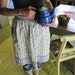 vintage apron periwinkle and purple gloves and bows