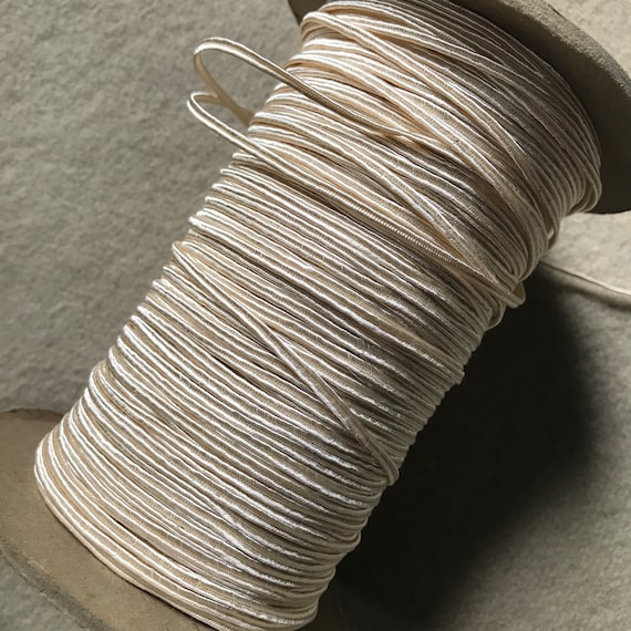 Ivory Soutache Cording 4 Yard Piece, 1/16" Wide, Sustainable Supply