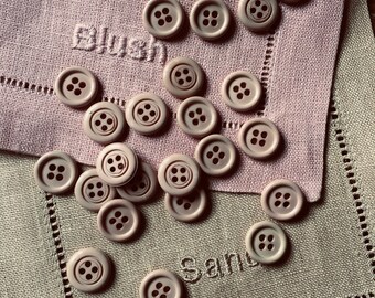 Vintage Dusty Beige Blush Buttons, Set of 40, New Old Stock, 5/8" in Diameter