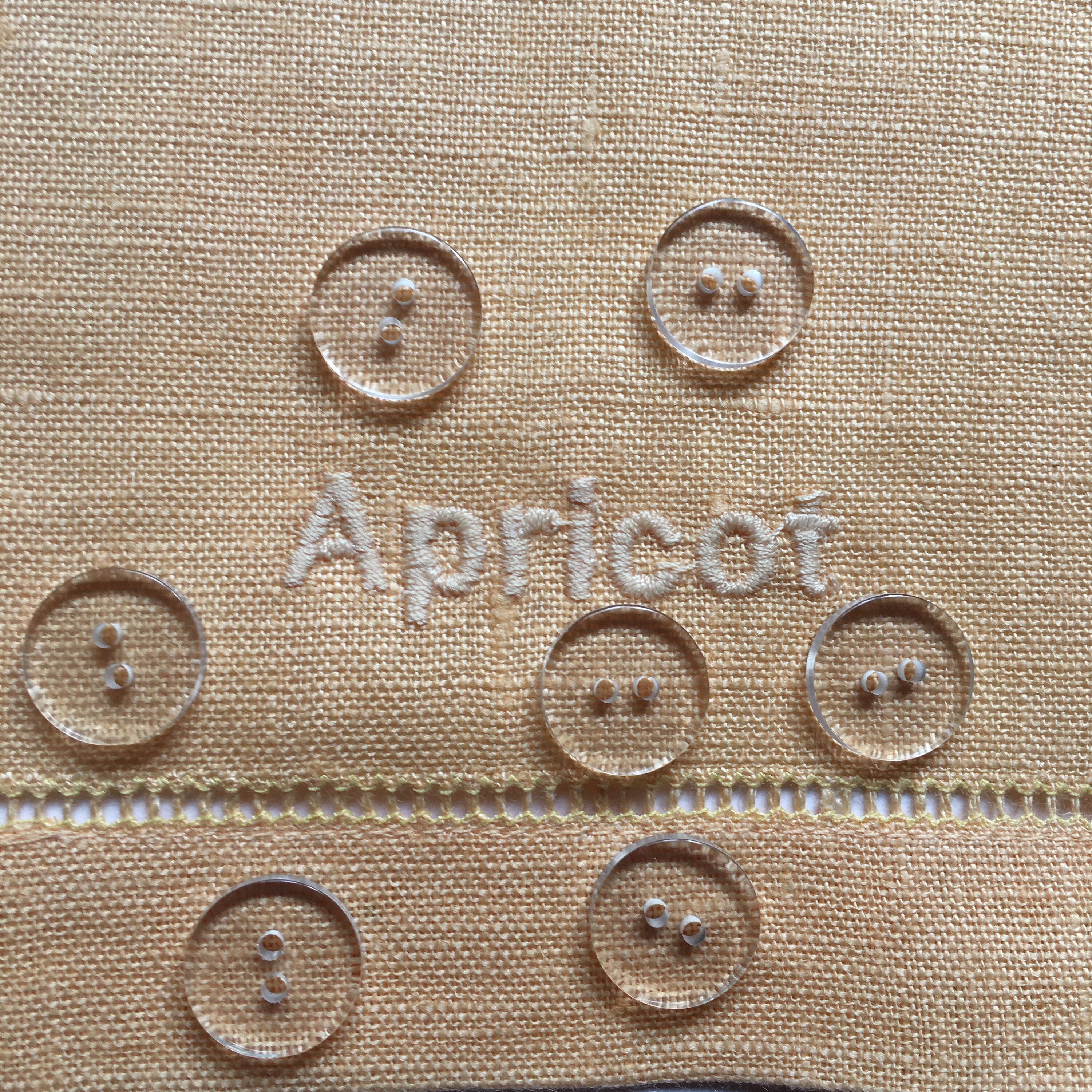 Vintage Transparent Placket Buttons, Shiny Clear Stabilizer, 9/16