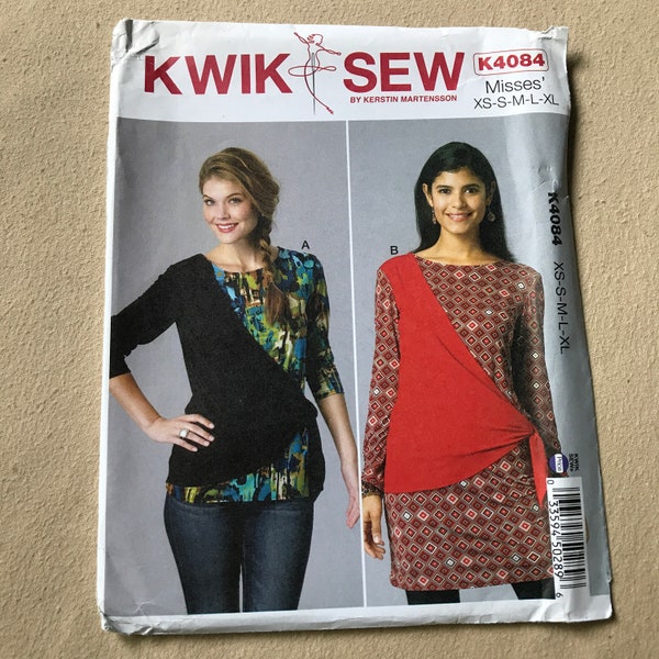 Kwik Sew Pattern No. k4084, Misses' Tops, Size XS-S-M-L-XL, Sewing Pattern Un-Cut Factory Folded
