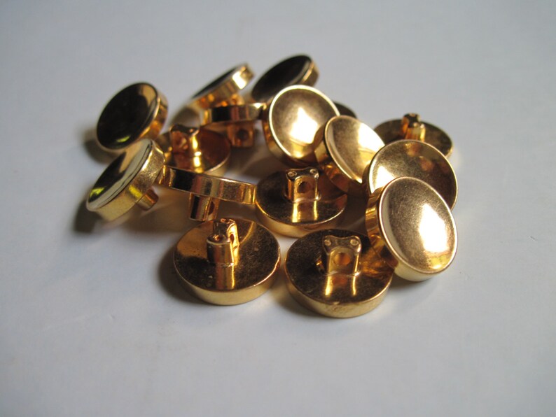 Concave Golden Shank Buttons, Set of 25 image 5