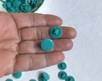 16 Vintage Light Turquoise Shank Buttons, 1/2"