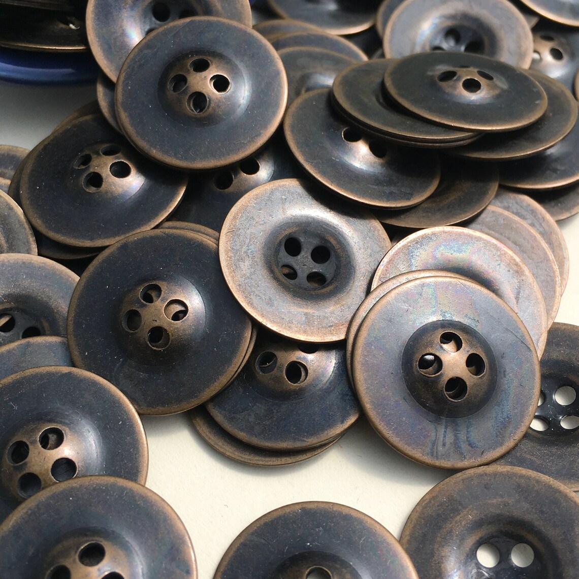 Bronze Colored Metal Buttons Set of 10 Nearly 7/8 in Etsy