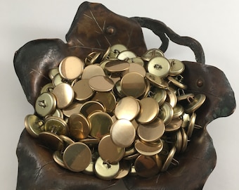 Metal Buttons, Vintage, Shiny Gold Mirror, Set of 12, New Old Stock, 11/16" in Diameter, Ideal Sweater or Jacket Button