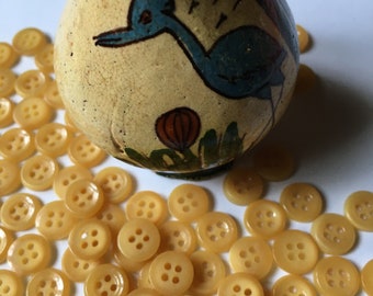 30 Tiny Vintage Butternut Buttons, 3/8", Doll Clothing, Children's Clothing