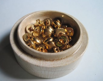 Buttons Small Dull Golden Dome with Shank, Set of 20, Sweater Button, 1/2" in Diameter