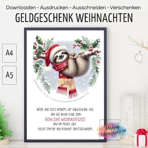 Teenager Geldgeschenk Weihnachten, Weihnachtskarte, Last Minute Geschenk, Geld verschenken verpacken, PDF Download Ausdrucken