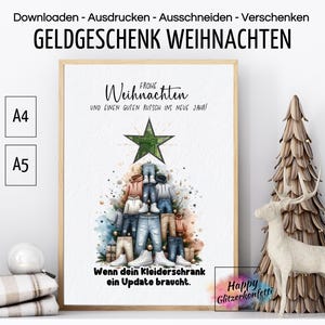 Geldgeschenk Weihnachten Teenager Junge, Weihnachtskarte, LastMinute Weihnachtsgeschenk, Geld Gutschein verschenken verpacken, PDF Download