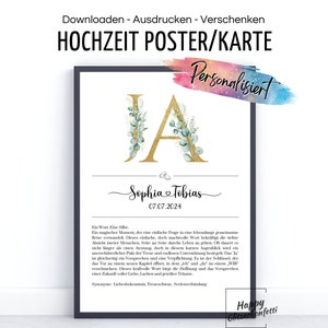 Cadeau mariage affiche définition « OUI », carte de félicitations personnalisée, cadeau mariage, téléchargement PDF pour impression