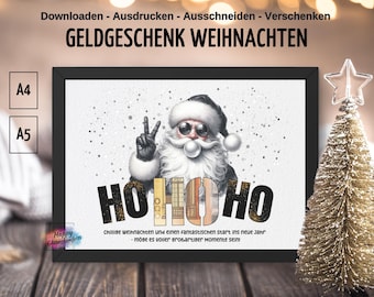 Cool Christmas money gift for teenagers, Christmas card, last-minute gift, gift wrapping ideas for giving money, PDF download and printable