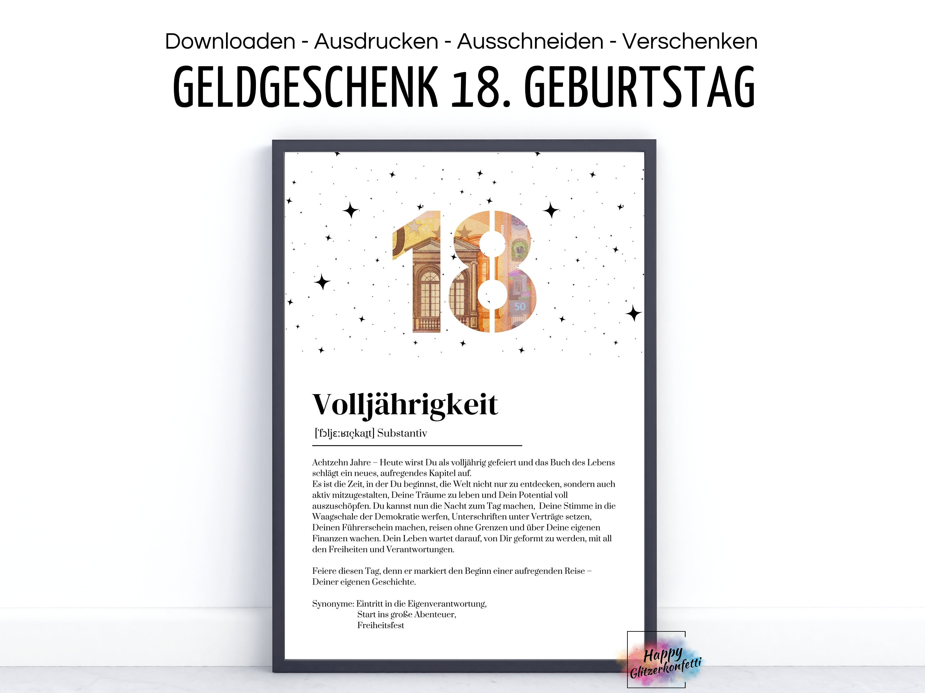 Geldgeschenk zum 18. Geburtstag Volljährigkeit I Definition I Last ...