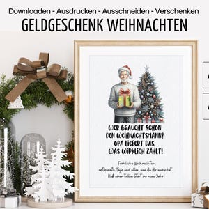 Regalo de dinero para Navidad del nieto adolescente, tarjeta de Navidad del abuelo, embalaje de regalo de dinero de último minuto, descarga en PDF impresa