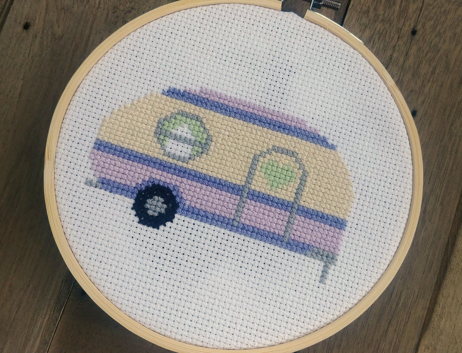 Crosstitch Rv Pattern Retro Camper Set Cross Stitch Pattern Needlepoint Embroidery Beginner ...