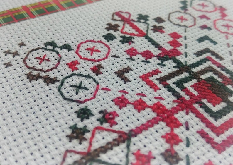 Snowflake Three Christmas Cross Stitch Pattern Jingle Bells Holiday Variegated Embroidery Decoration Modern Decor Unique Blackwork Design image 3