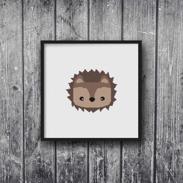 Little Porcupine Woodland Animal Cross Stitch Pattern Needlepoint Embroidery Baby Nursery Print DIY Art Decor Shower Gift Modern Kids Animal