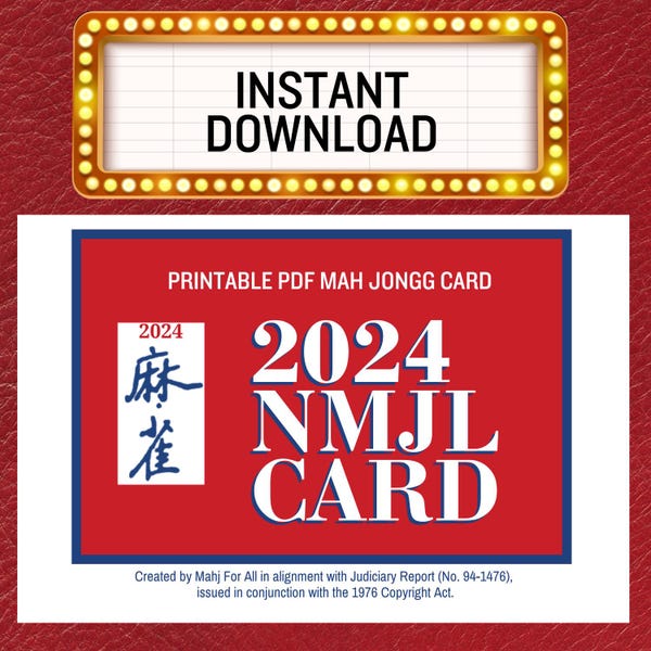Mahjong Card.pdf Printable 2024 Mahjong Card - Etsy