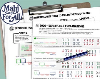 2026 Mah Jongg Study Guide: Cheat Sheets for American Mahjong Card