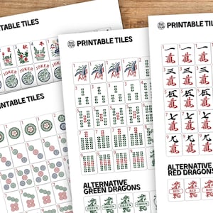 Printable American Mahjong (Mah-Jongg) Tiles
